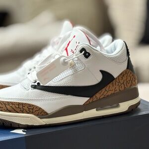 Jordan 3xTravis Scott Sneakers Tan Brown